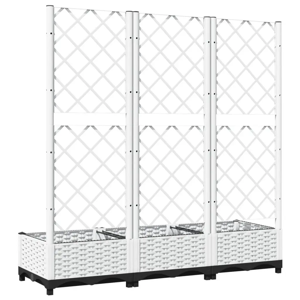 Garden Planter with Trellis White Climbing Plants Support Outdoor Patio Pot