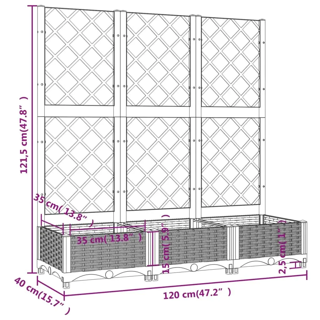 Garden Planter with Trellis White Climbing Plants Support Outdoor Patio Pot