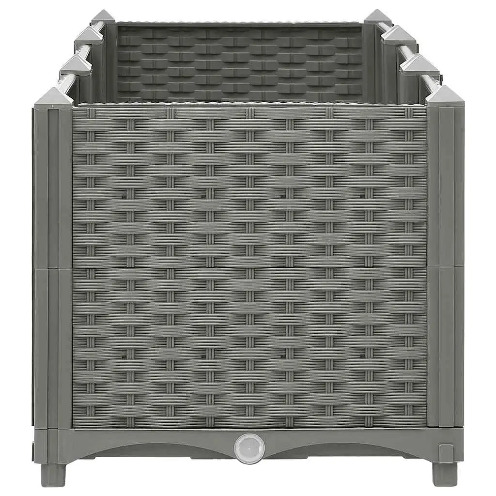 Raised Garden Bed 120x40x38cm Grey Polypropylene Planter Box Outdoor