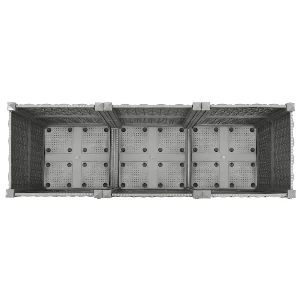 Raised Garden Bed 120x40x38cm Grey Polypropylene Planter Box Outdoor
