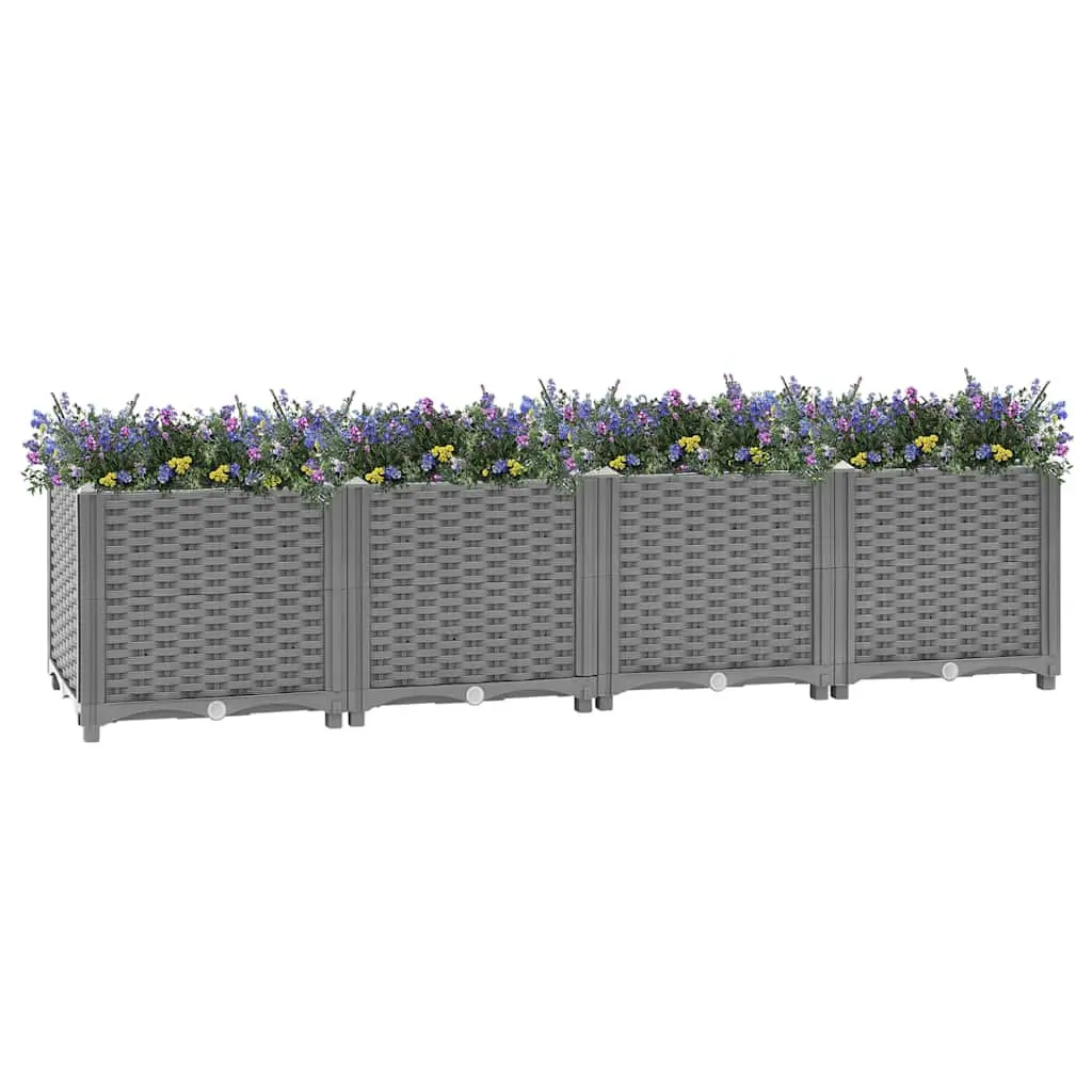 160x40x38cm Grey Raised Garden Bed