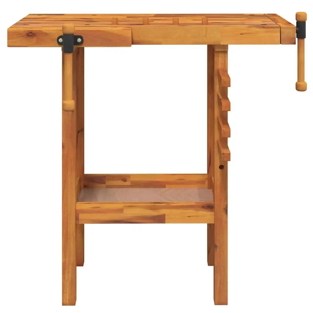 Solid Wood Workbench 92x48x83 cm with Vices