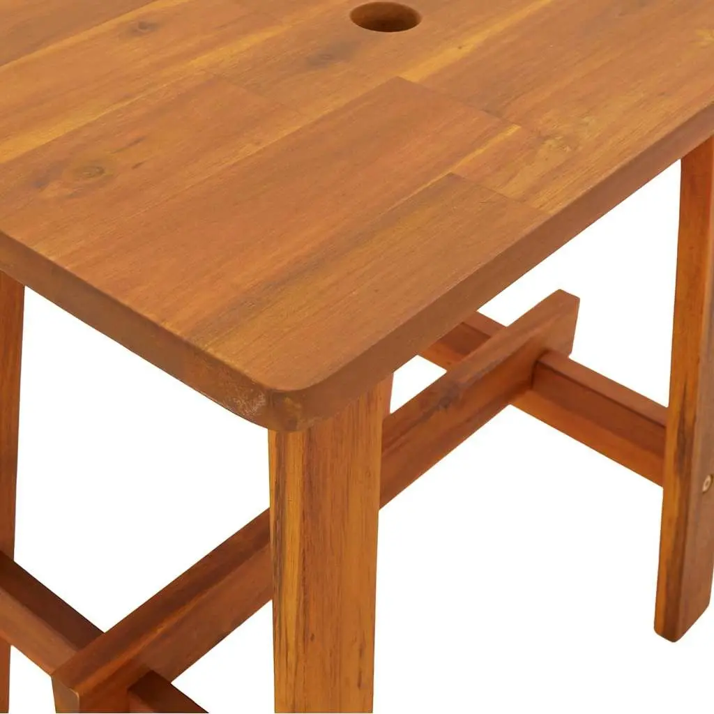 Solid Wood Stool Indoor Outdoor 45x29x45cm Rectangular Plant Step Seat Furniture