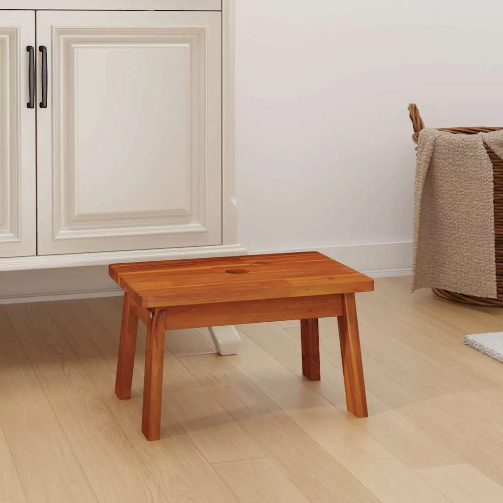 Step Stool Kitchen Bedroom 38x26x22cm Solid Wood Acacia Brown Footrest