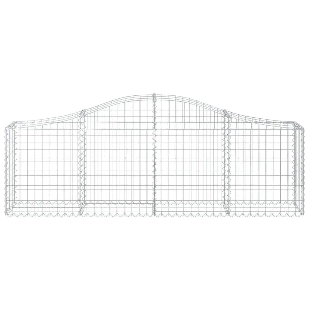 Arched Gabion Basket Garden Retaining Wall 200x30x60/80 cm Galvanised Iron