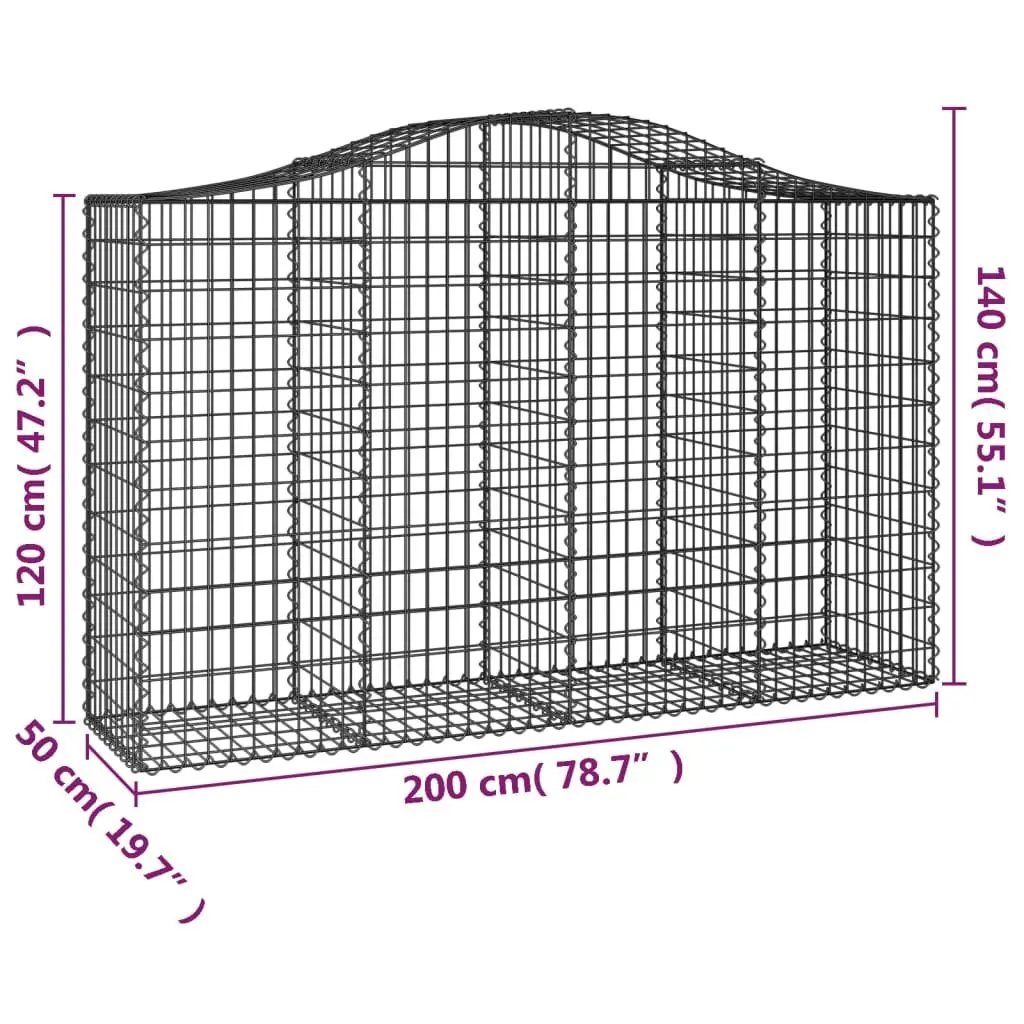 Arched Gabion Basket Garden Barrier Outdoor Planter 200 x 50 x 120140 cm