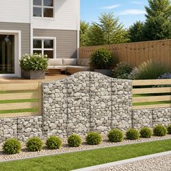 Arched Gabion Basket Garden Barrier Retaining Wall Decorative Outdoor