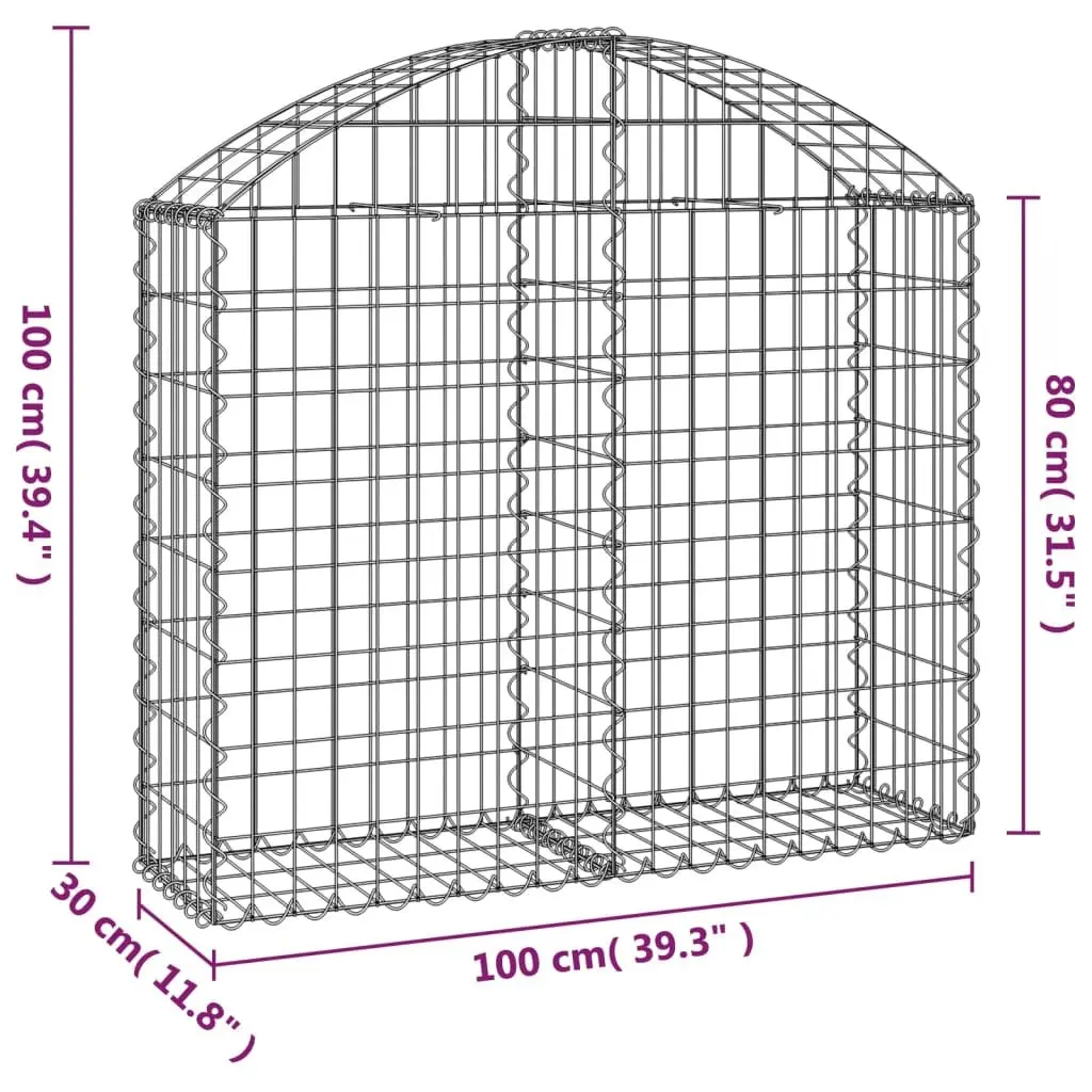 Arched Gabion Basket Garden Barrier Retaining Wall Decorative Outdoor Planter