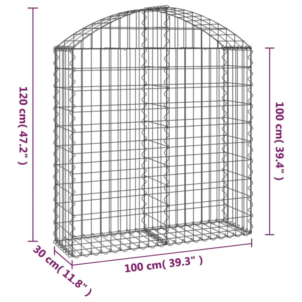 Arched Gabion Basket 100x30x100/120 cm
