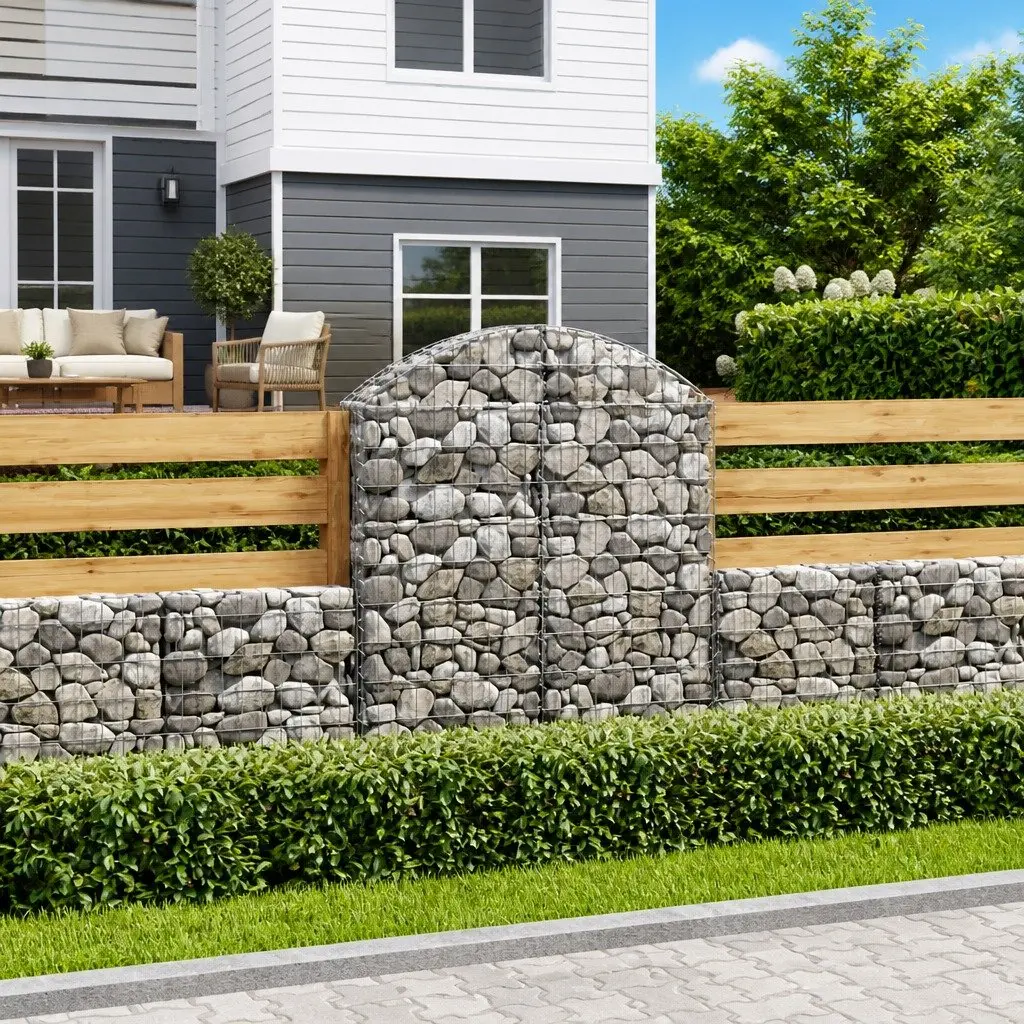 Arched Gabion Basket Garden Barrier 100x30x120140 cm Decorative Retaining Wall
