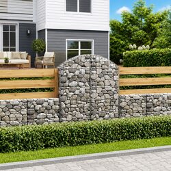 Arched Gabion Basket 100x30x120/140 cm in Silver