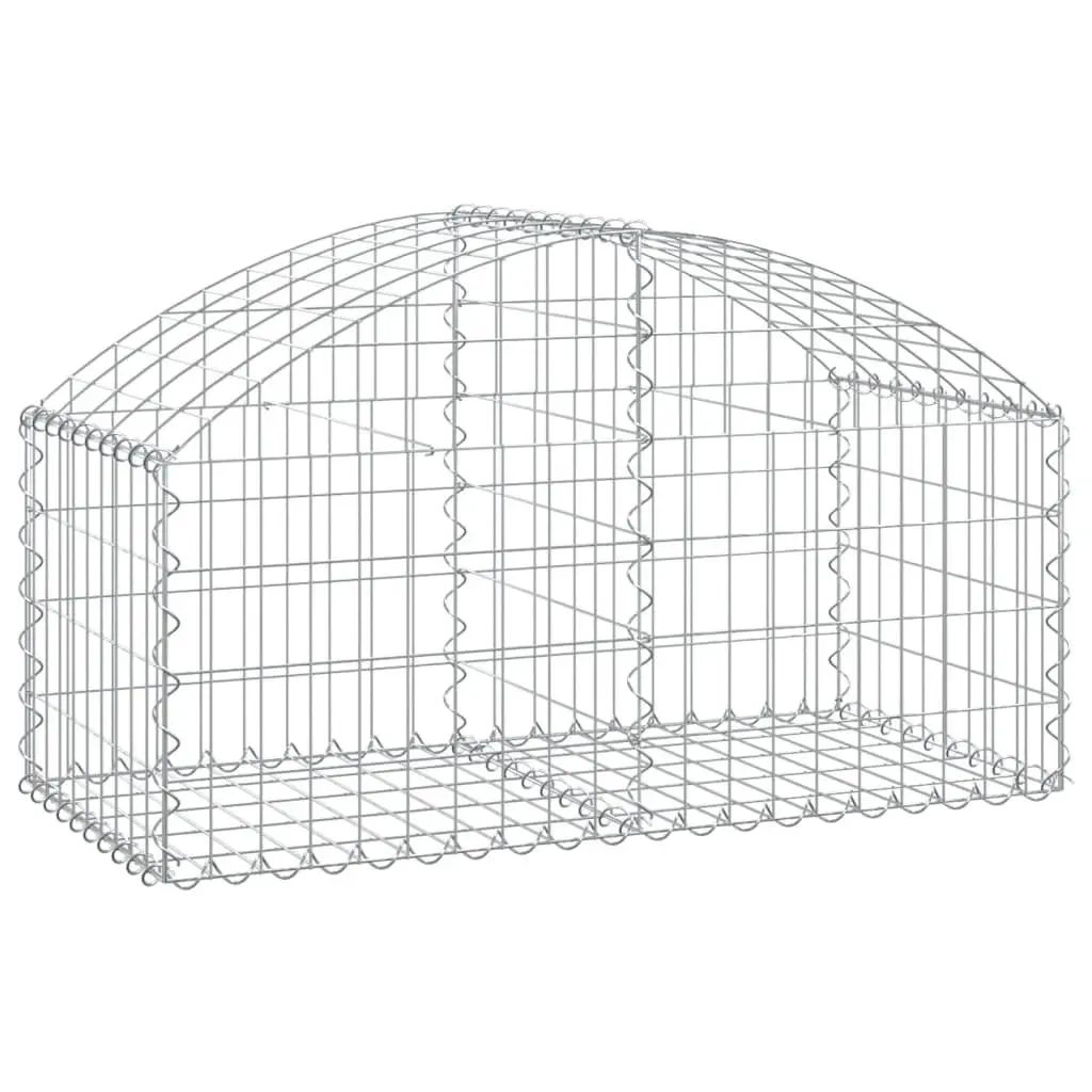 Arched Gabion Basket Garden Barrier Outdoor Decorative Stone Cage 100 x 50 x 40/60 cm