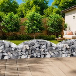 Arched Gabion Basket Specifications: 150x50x40/60 cm, Silver