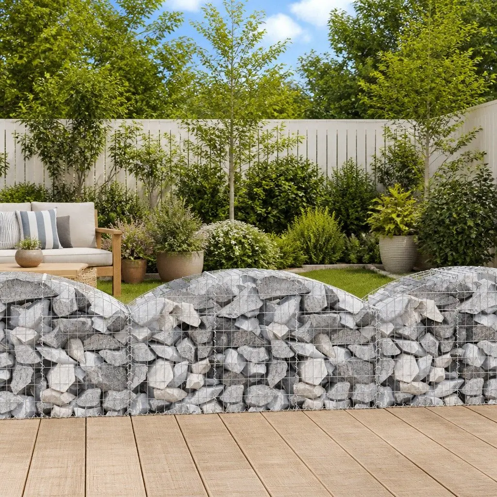 Gabion Basket Garden Barrier 150x50x60/80 cm Decorative Retaining Wall