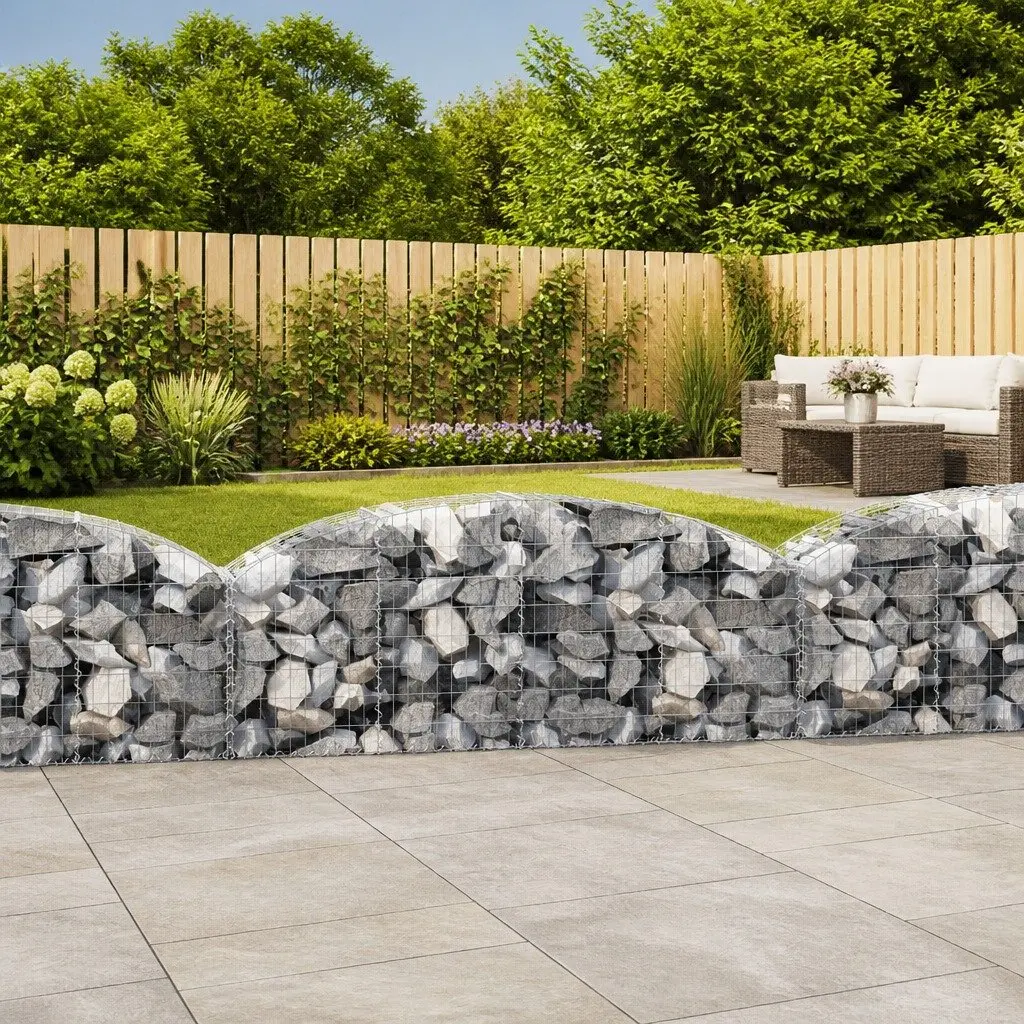 Arched Gabion Basket Garden Barrier 200x50x60/80cm