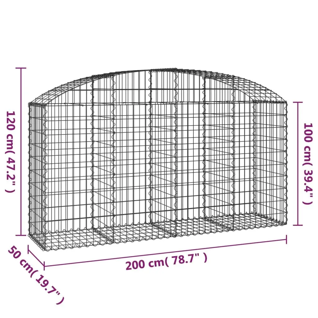 Gabion Basket Garden Barrier 200x50x100120 cm Decorative Retaining Wall
