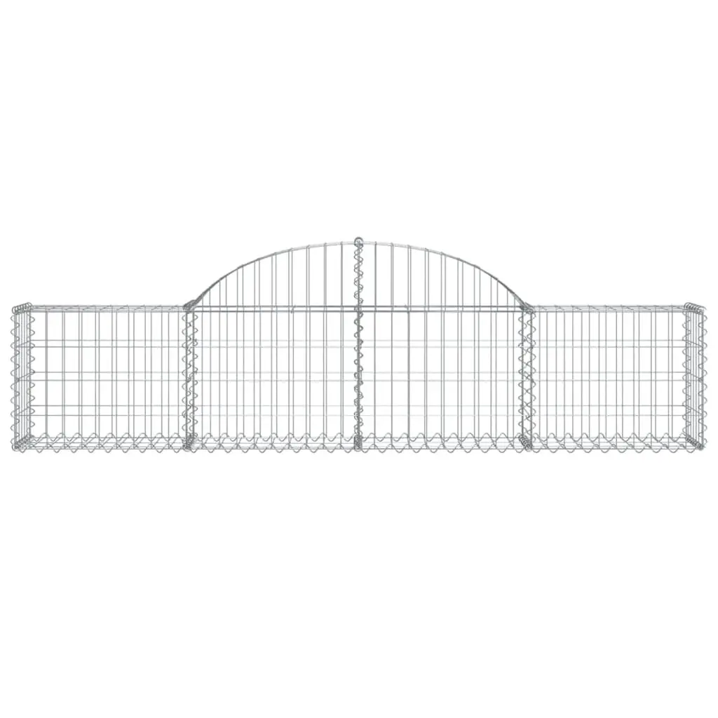 Arched Gabion Basket Garden Barrier 200x30x40/60 cm Decorative Retaining Wall