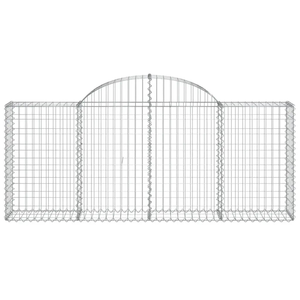 Arched Gabion Basket Garden Barrier 200x30x80/100 cm