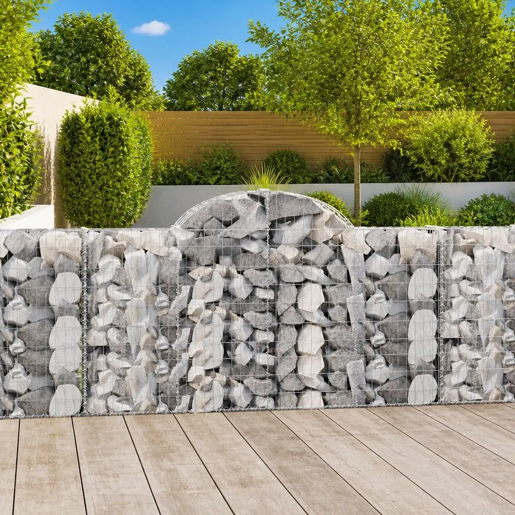 Arched Gabion Basket Garden Barrier Retaining Wall Decorative Outdoor Planter