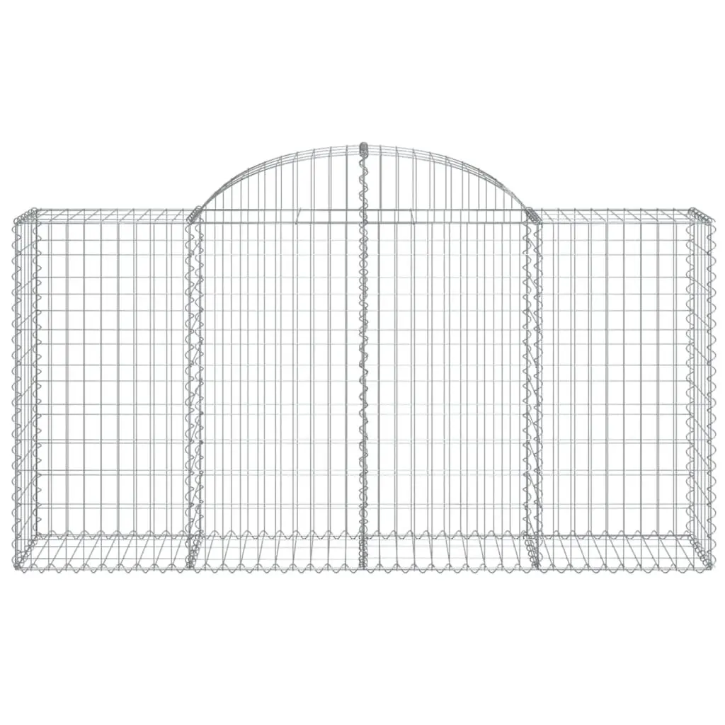 Arched Gabion Basket 200x50x100/120 cm Galvanised Iron Garden Barrier Retaining
