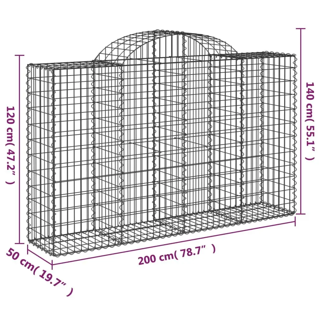Arched Gabion Basket Galvanised Iron Garden Barrier Retaining Wall Decorative