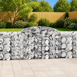 Arched Gabion Basket 300x30x100/120 cm Garden Barrier Retaining Wall Outdoor