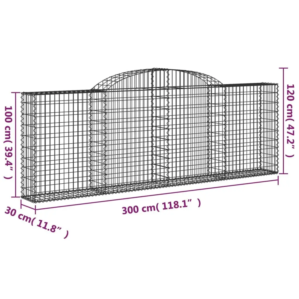 Gabion Basket Garden Barrier 300x30x100120 cm Outdoor Retaining Wall