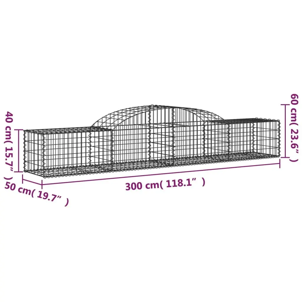 Arched Gabion Basket Garden Barrier Retaining Wall Decorative Outdoor Metal Cage