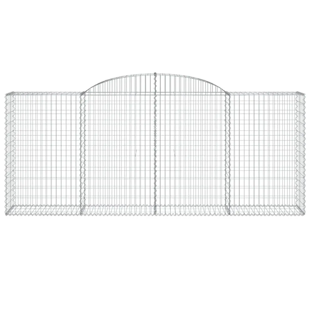 Gabion Basket Garden Barrier Arched Galvanised Iron 300 x 50 x 120/140 cm