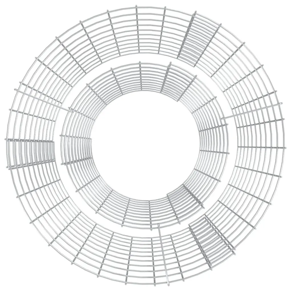 Gabion Fire Pit 50cm Round Garden Patio Outdoor Fireplace Heater Silver