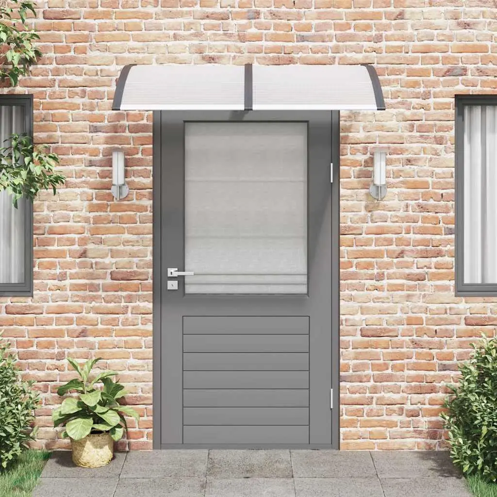 Door Canopy Black 150x100cm Polycarbonate Awning Weather Shield Entrance