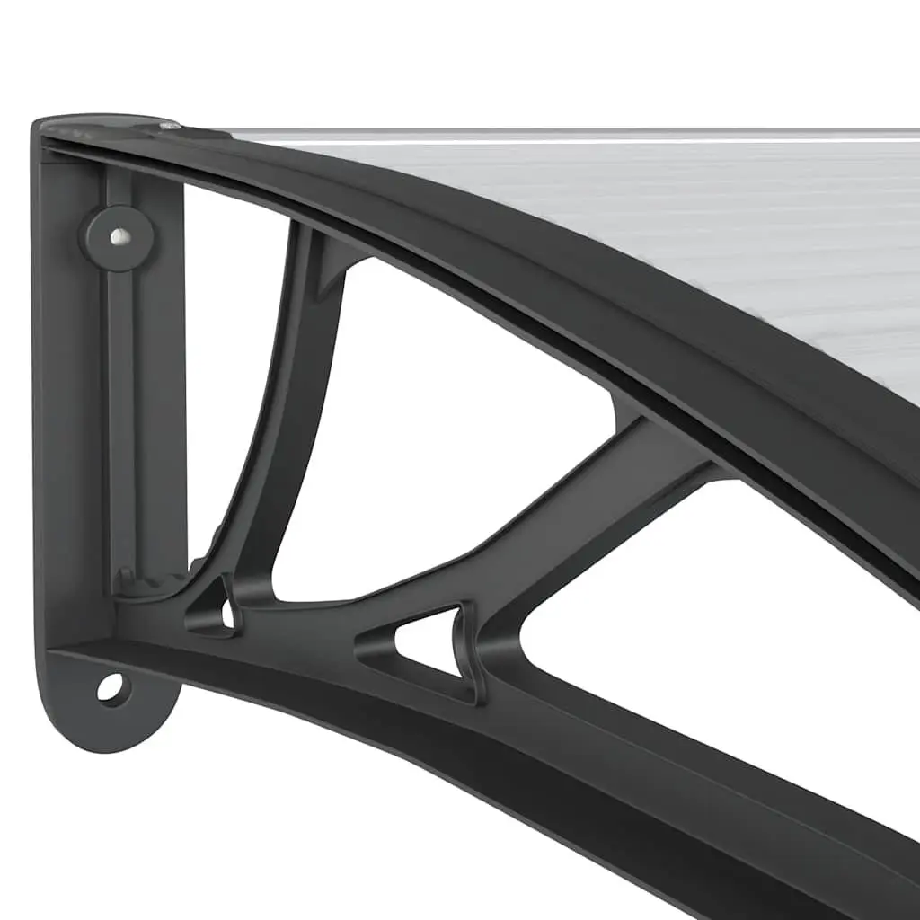 Door Canopy Black 150x100cm Polycarbonate Awning Weather Shield Entrance