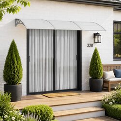 300x100 cm Grey Door Canopy - Polycarbonate Shelter