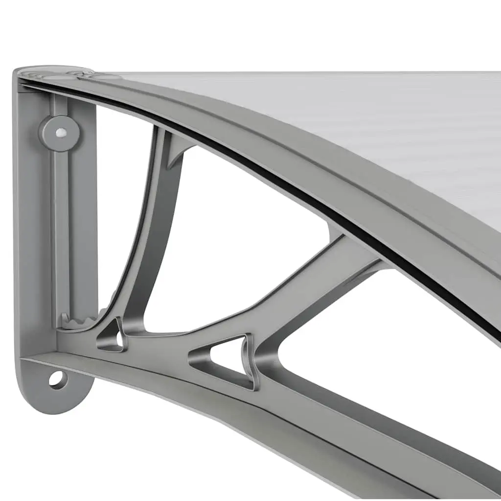 Door Canopy Grey 300x100 cm Polycarbonate Front Entrance Weather Porch Shelter