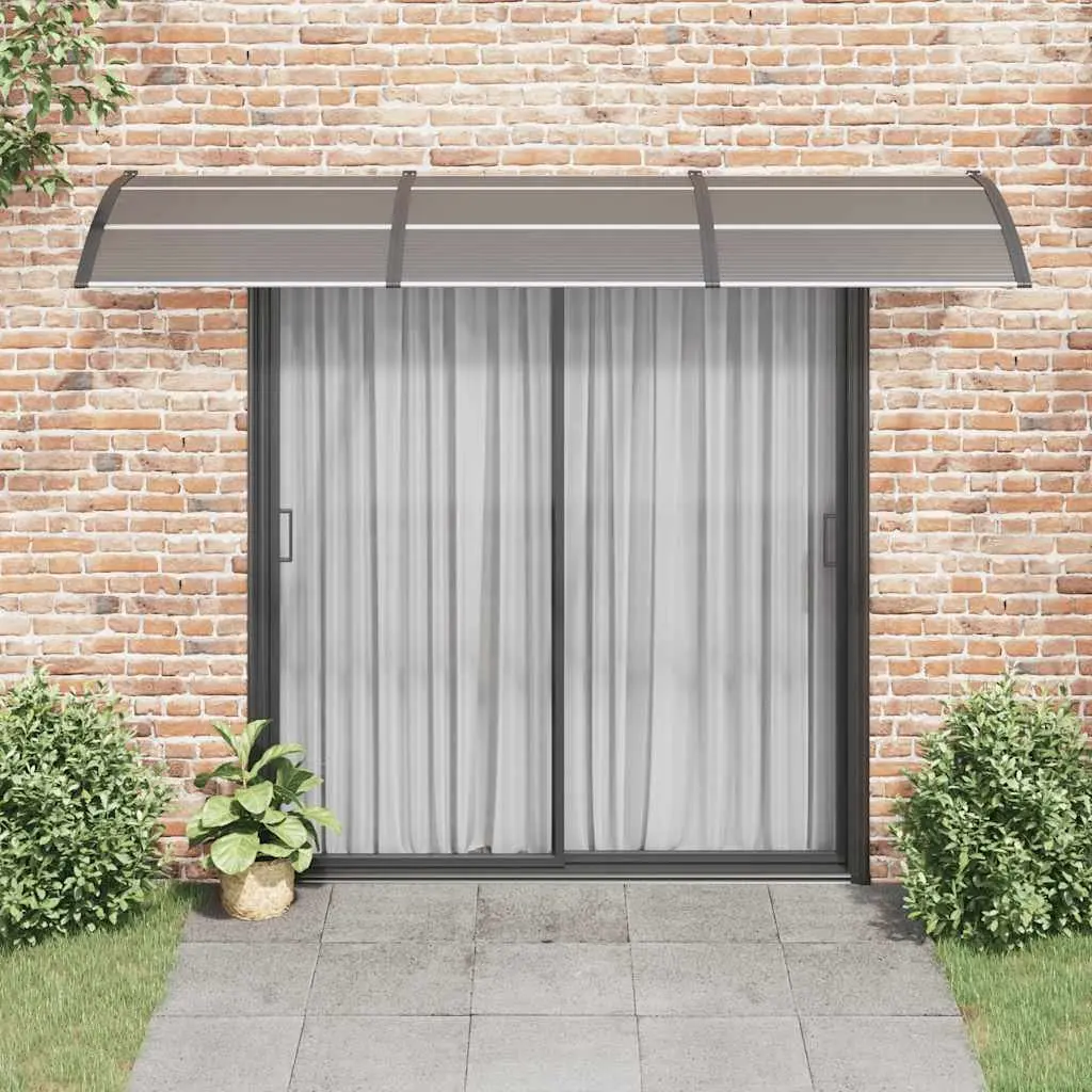 Door Canopy 300x100 cm Black Polycarbonate Porch Awning Weather Shield Outdoor