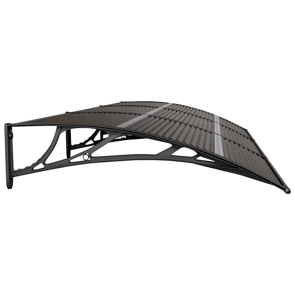 Door Canopy 300x100 cm Black Polycarbonate Porch Awning Weather Shield Outdoor
