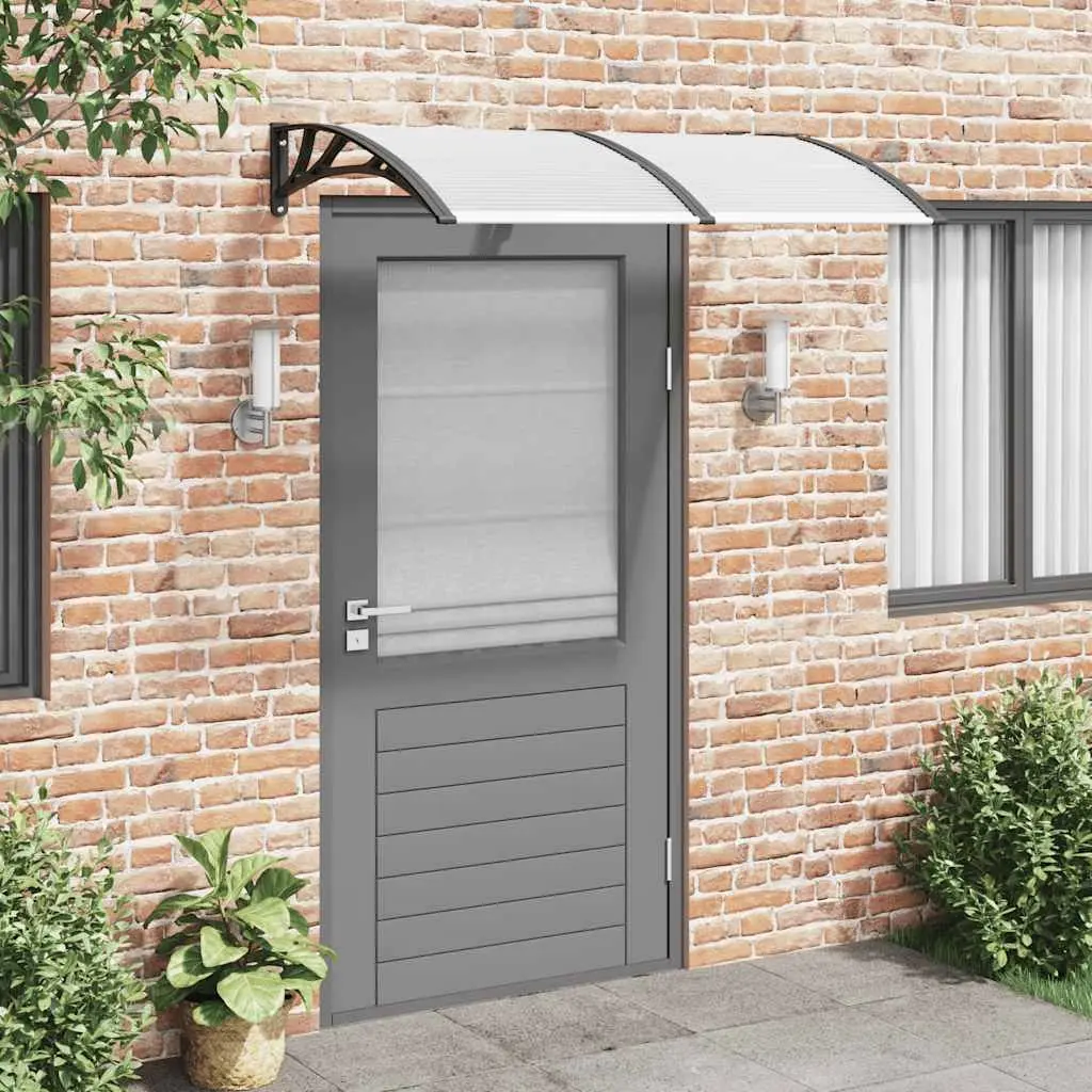 Door Canopy for Porch 150x75cm Polycarbonate Black Transparent Weather Resistant