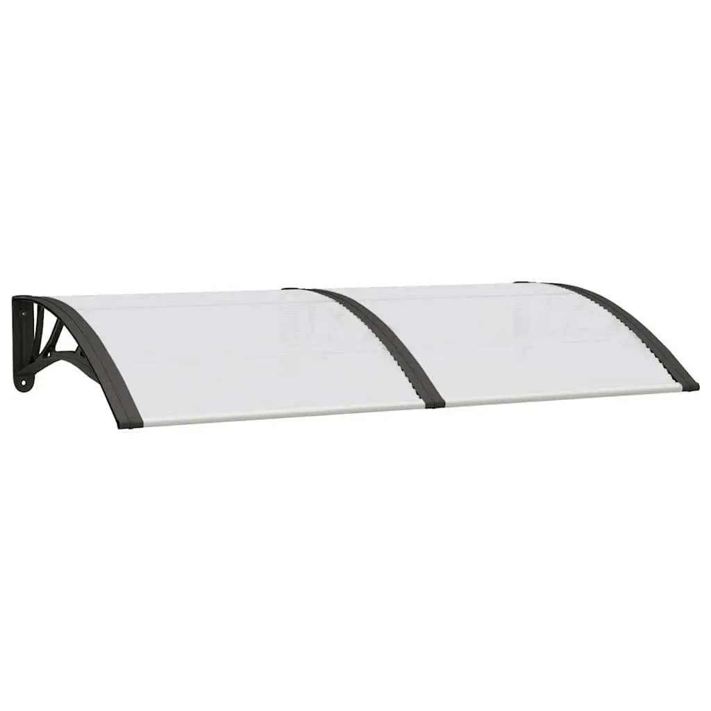 Door Canopy for Porch 150x75cm Polycarbonate Black Transparent Weather Resistant
