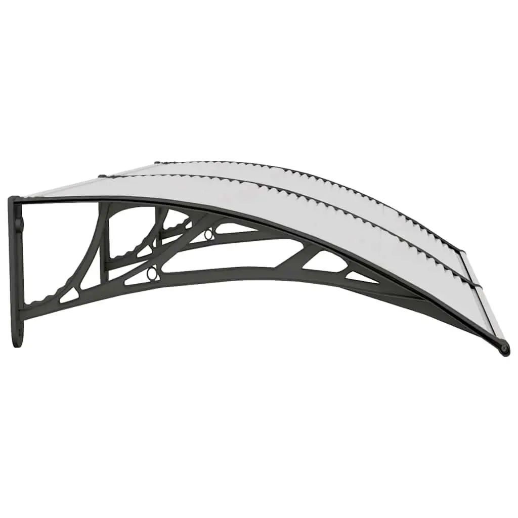 Door Canopy for Porch 150x75cm Polycarbonate Black Transparent Weather Resistant