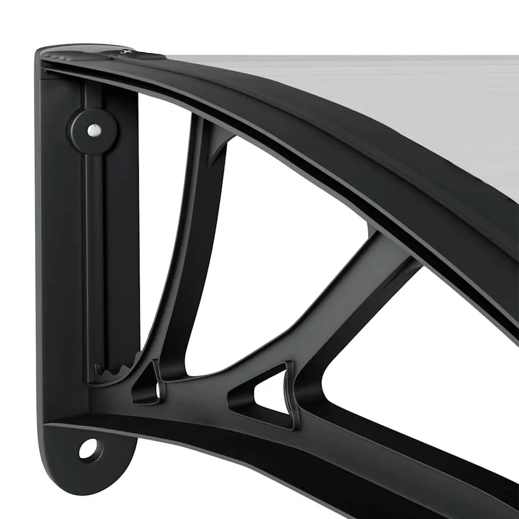 Door Canopy for Porch 150x75cm Polycarbonate Black Transparent Weather Resistant