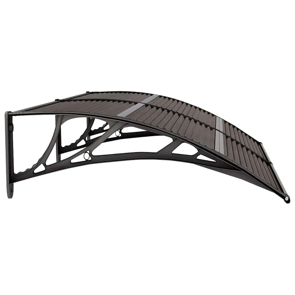 Door Canopy 150x75cm Black Polycarbonate Awning Porch Shelter Weather Protection