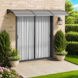Specifications for Door Canopy 300x75 cm Black Awning