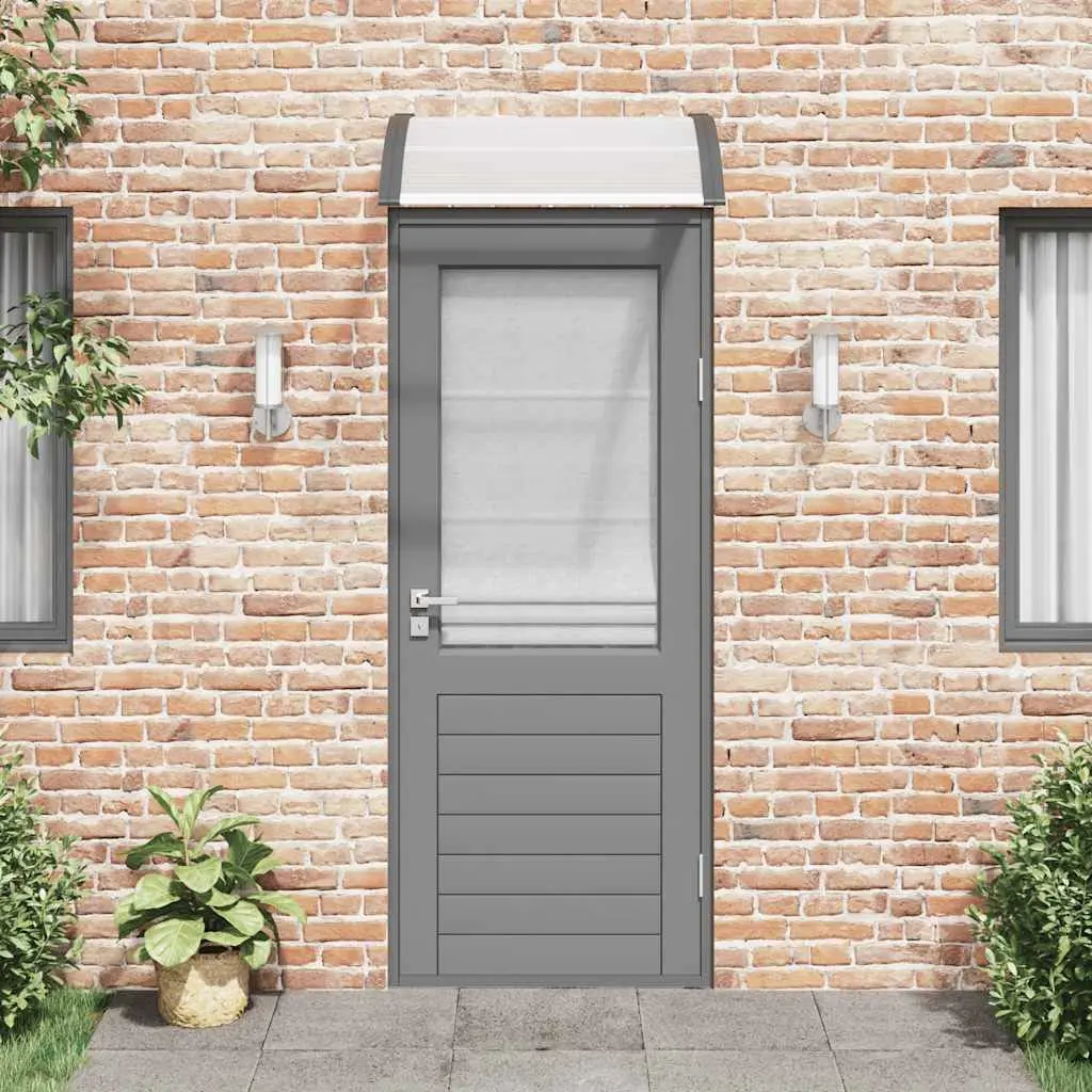 80x75cm Black Polycarbonate Door Canopy with Accessories
