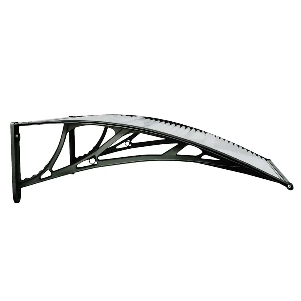 80x75cm Black Polycarbonate Door Canopy with Accessories