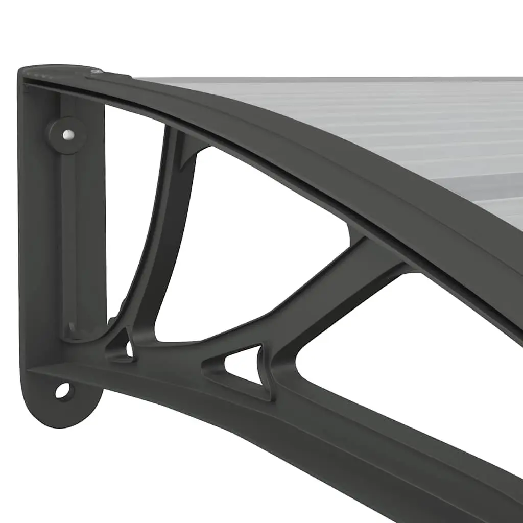 80x75cm Black Polycarbonate Door Canopy with Accessories