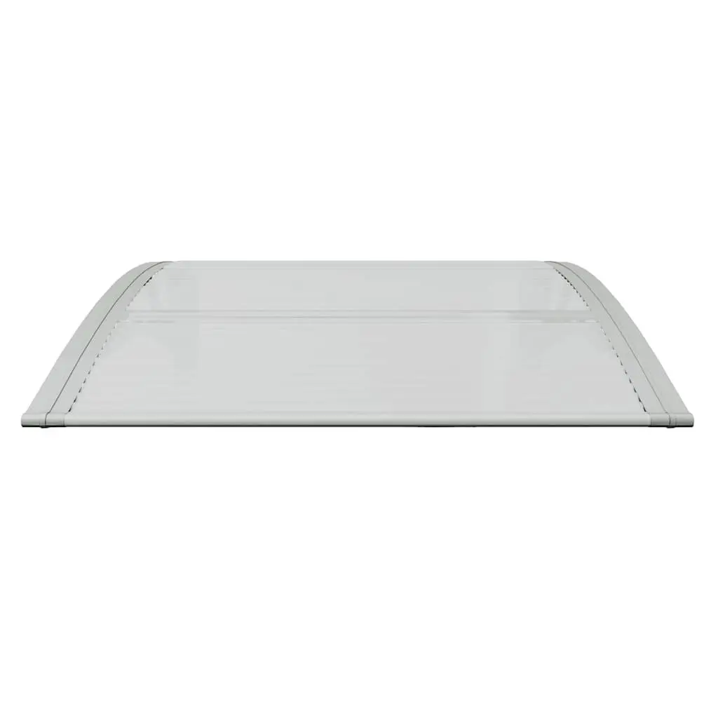 Door Canopy 80x75 cm Grey Transparent Polycarbonate Awning Porch Shelter