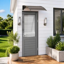 80x75 cm Door Canopy - Black Polycarbonate Protection