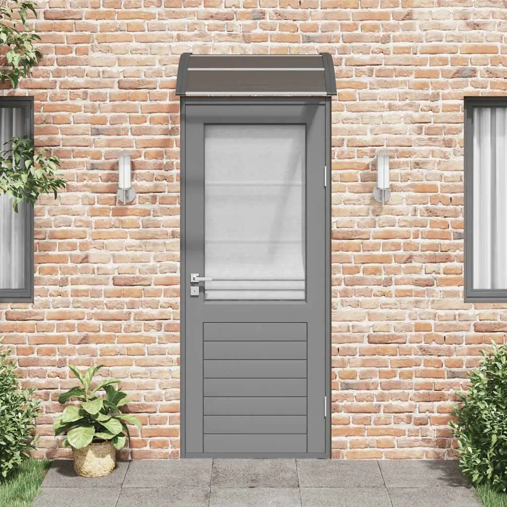 Door Canopy 80x75 cm Black Polycarbonate Awning Porch Entrance Protection
