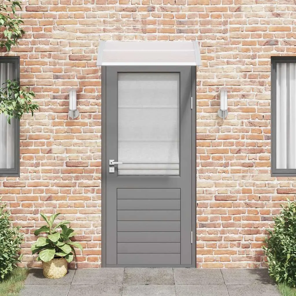 Door Canopy Grey Polycarbonate 100x75cm Outdoor Awning