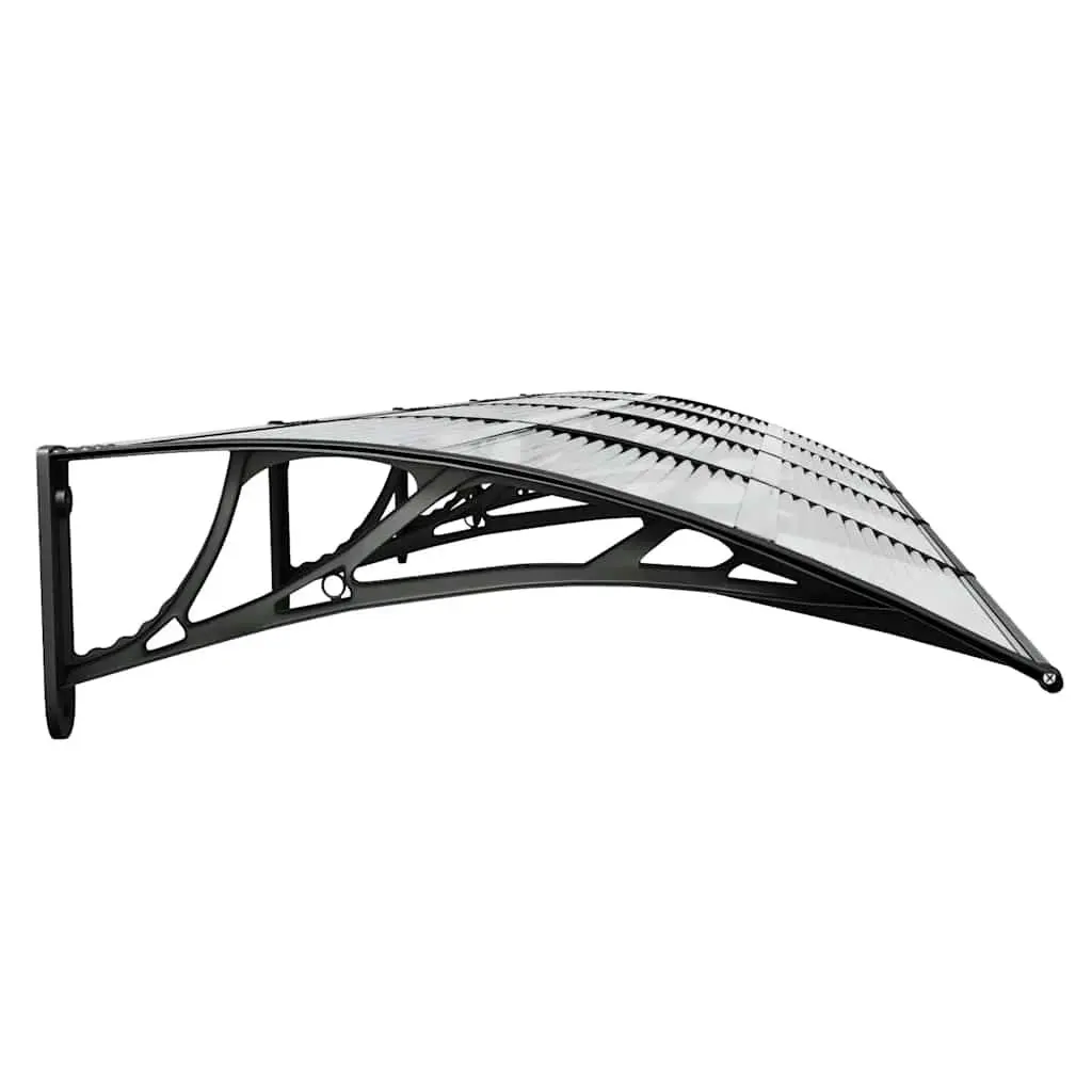 Door Canopy Black Transparent Polycarbonate Porch Awning Outdoor Weather Shield